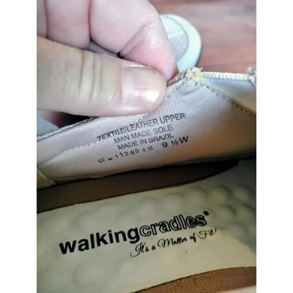 Women's 9.5 W Light Beige Walking Cradles Zip-Front‎ Comfort Shoes